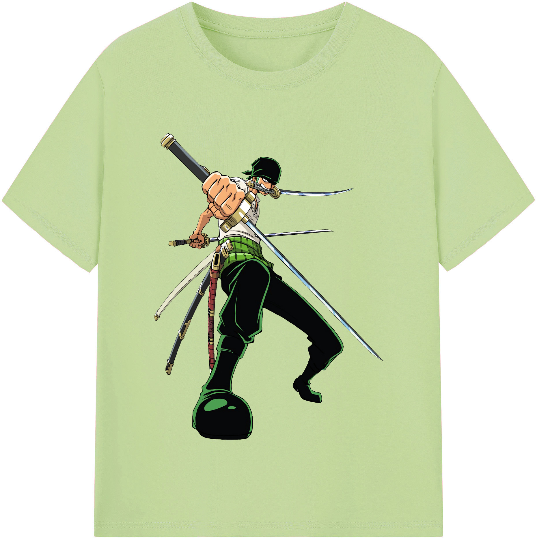 ワンピース ロロノア・ゾロ ONE PIECE Roronoa Zoro 綿100％半袖Tシャツ（フロントプリント）